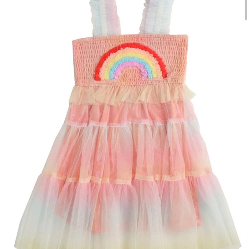 Baby Sara Rainbow Mesh Dress 6X